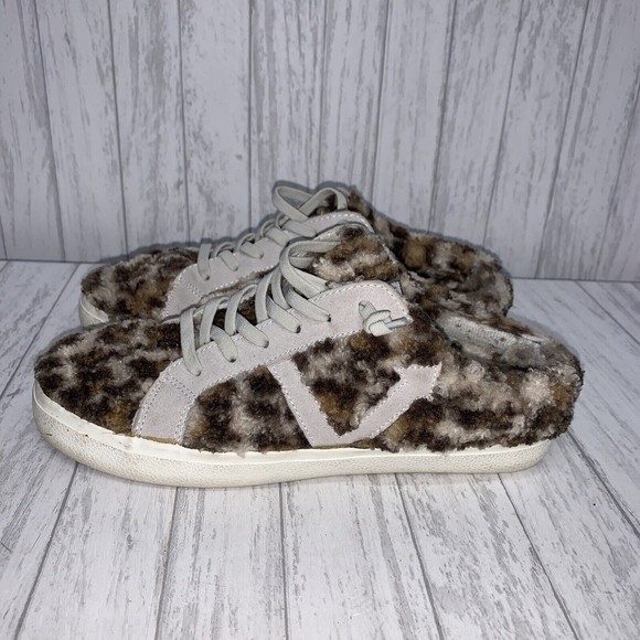 Womens Size 8-8.5 Vintage Havana Leopard Sherpa Slides EUC - Picture 3 of 7